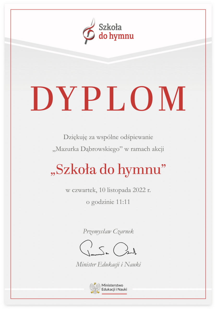 Wspólne odśpiewanie hymnu narodowego